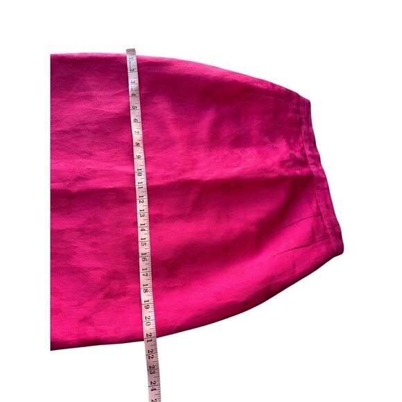 Vintage Maggie London Hot Pink Floral Print Midi Skirt - Picture 10 of 11